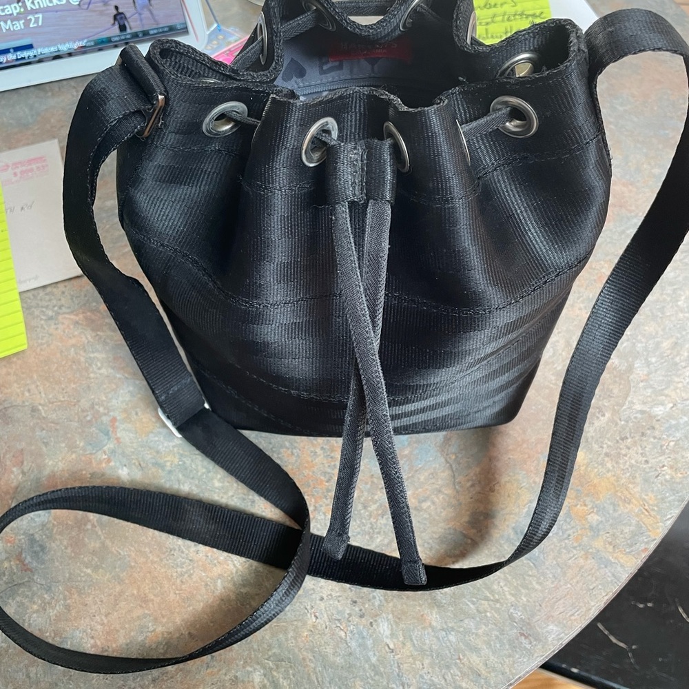 Harvey’s California black seatbelt purse! Super cute adjustable strap